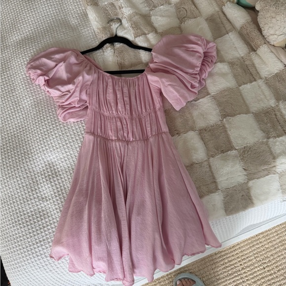 Pink Ruffled Mini Dress - Picture 4 of 5